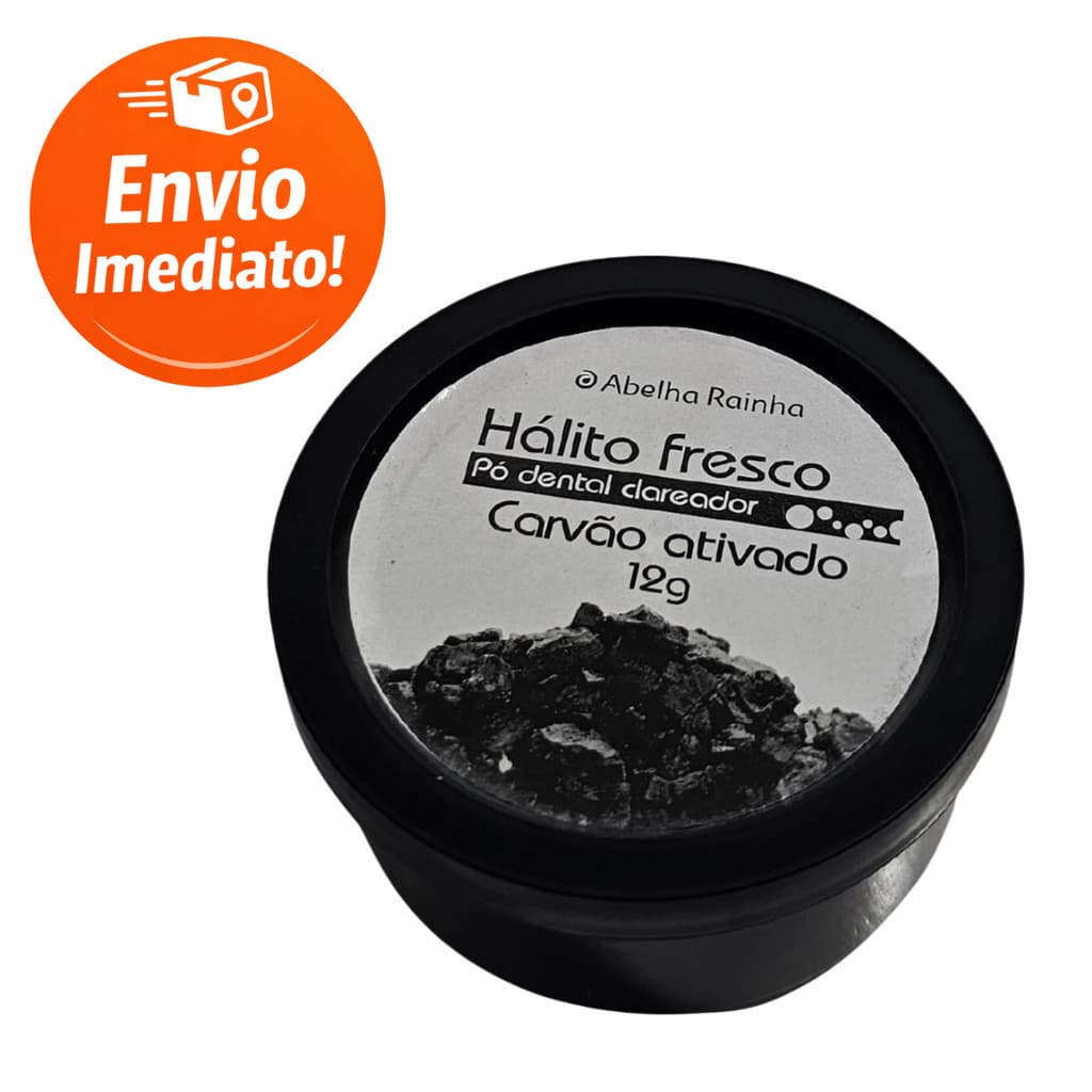 Pó Dental Branqueia os Dentes Carvão Ativado Abelha Rainha