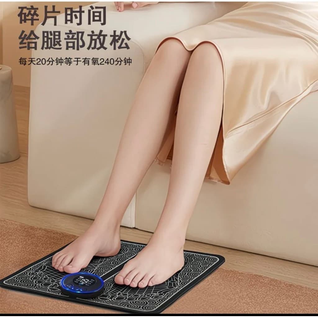 Kit Tapete E Mini Massageador Elétrico Dor Pés E Musculares Ems