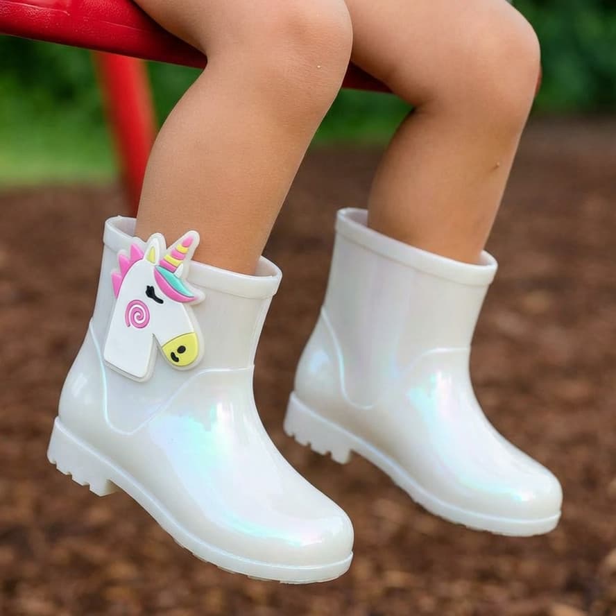 Bota Galocha Infantil Menina Unicornio Bota de Chuva Antiderrapante