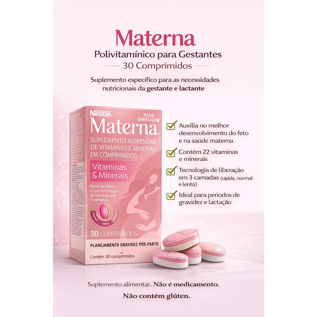 Polivitamínico Materna para Gestantes – 30 comprimidos