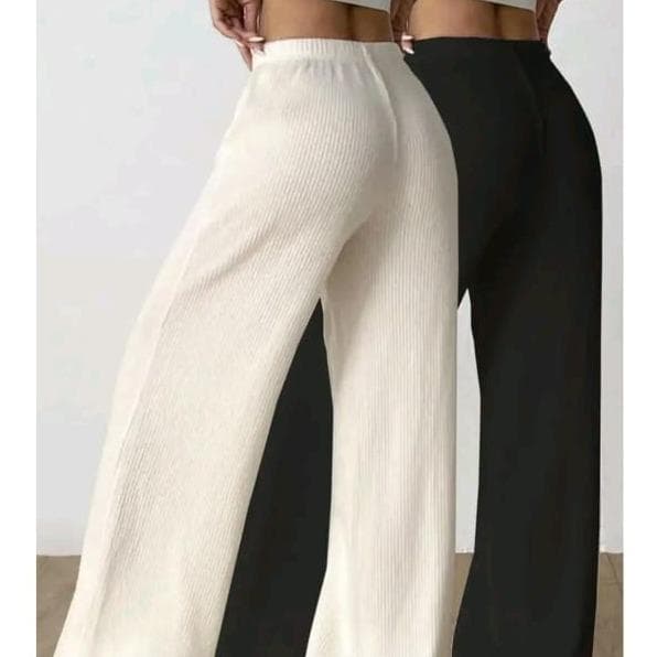 Calça Feminina Pantalona Cintura Alta Tecido anarruga Calça Social Perna Larga