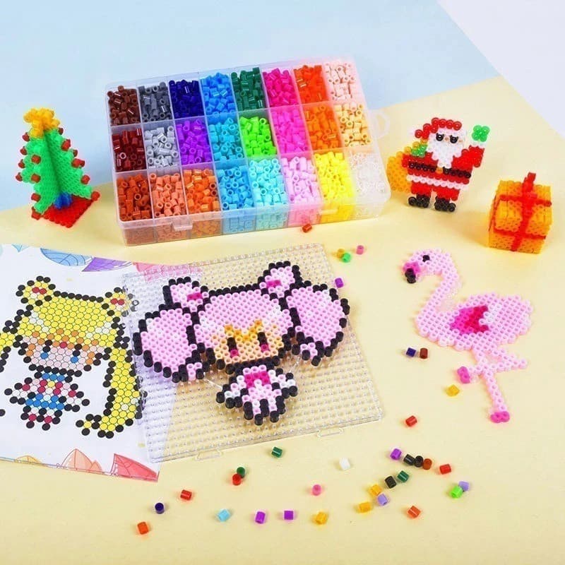 Kit 6300 Peças Conjunto Mini Hama Beads De 2.6 Mm  Alta qualidade om Pegboard, Pinça, Guia