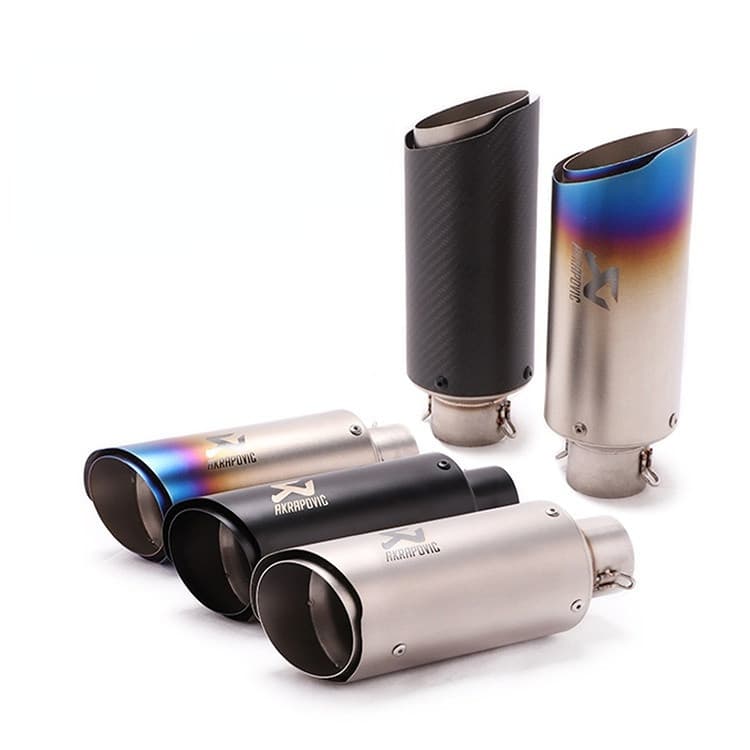 Ponteira de Escape Universal para Motocicleta com Entrada de 51mm 60mm, Silenciador Slip-On GQ6X