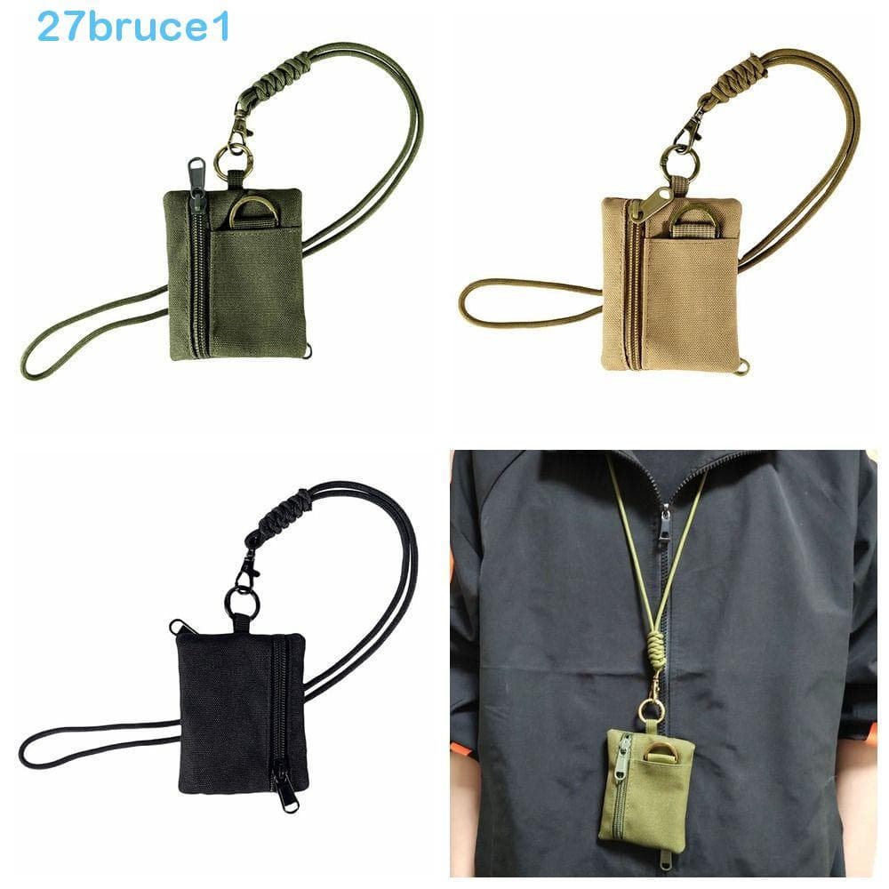 BRUCE1 Mini Carteira De Tecido Oxford , Bolsa De Moedas Quadrada Casual Pendurada No Pescoço , Porta-Cartões Pequeno De 