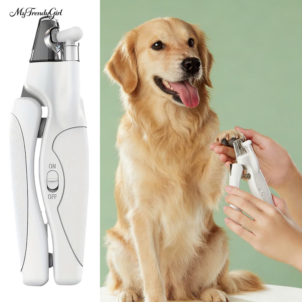 Pet Nail Clippers Safe Cutter Rechargeable Clipper with Led Light Stainless Steel Blade Catcher File – Grooming Tool f