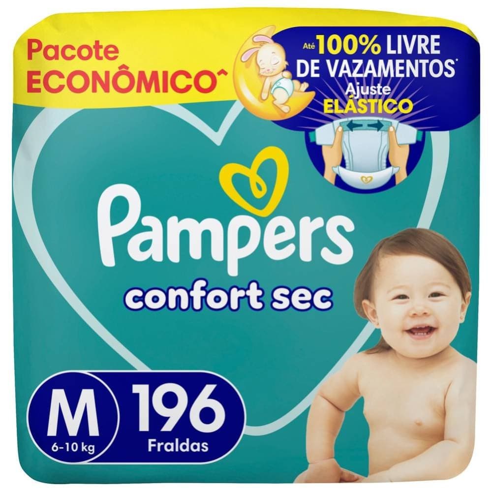 Fralda Pampers Confsec Ultra M 196 Unidades