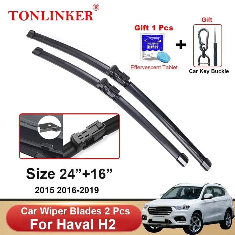 TONLINKER Lâminas De Limpador Para Haval H2 2015 2016 2017 2018 2019 2020 Acessórios Do Carro Dianteiro Pára-Brisas Lâmi