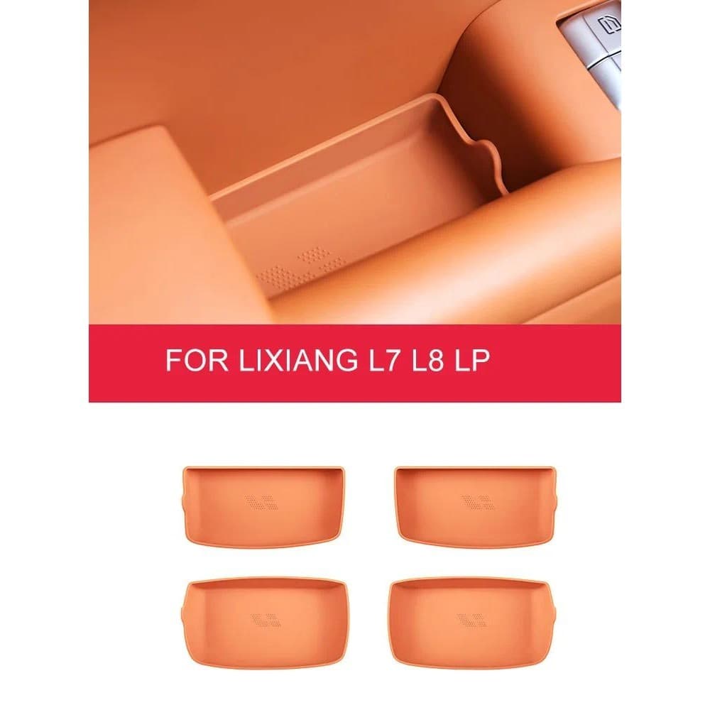 Para Líder Ideal LiXiang 2022 2023 L7 L8 L9 Maçaneta Da Porta Interior Do Carro Tapete De Armazenamento De Silicone Slot