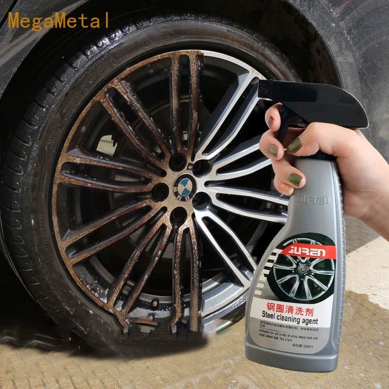 Agente de limpeza de roda de carro, agente de limpeza de aro de aço, liga de alumínio, pó de ferro, removedor de ferruge