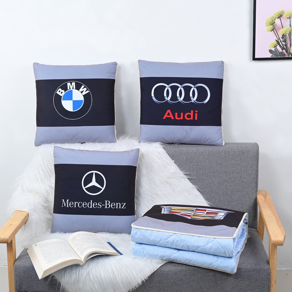 Novo estilo de dupla utilização travesseiro de cochilo carro engrossado dois-em-um multifuncional dobrável ar condiciona