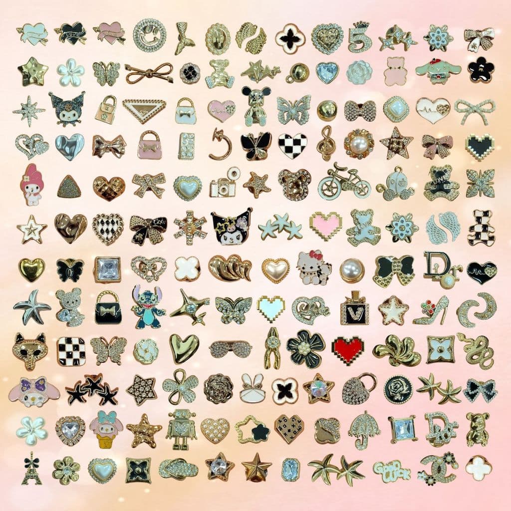 12 Bottons Pins Acessórios para Decorar Babuche ABS Strass Luxo