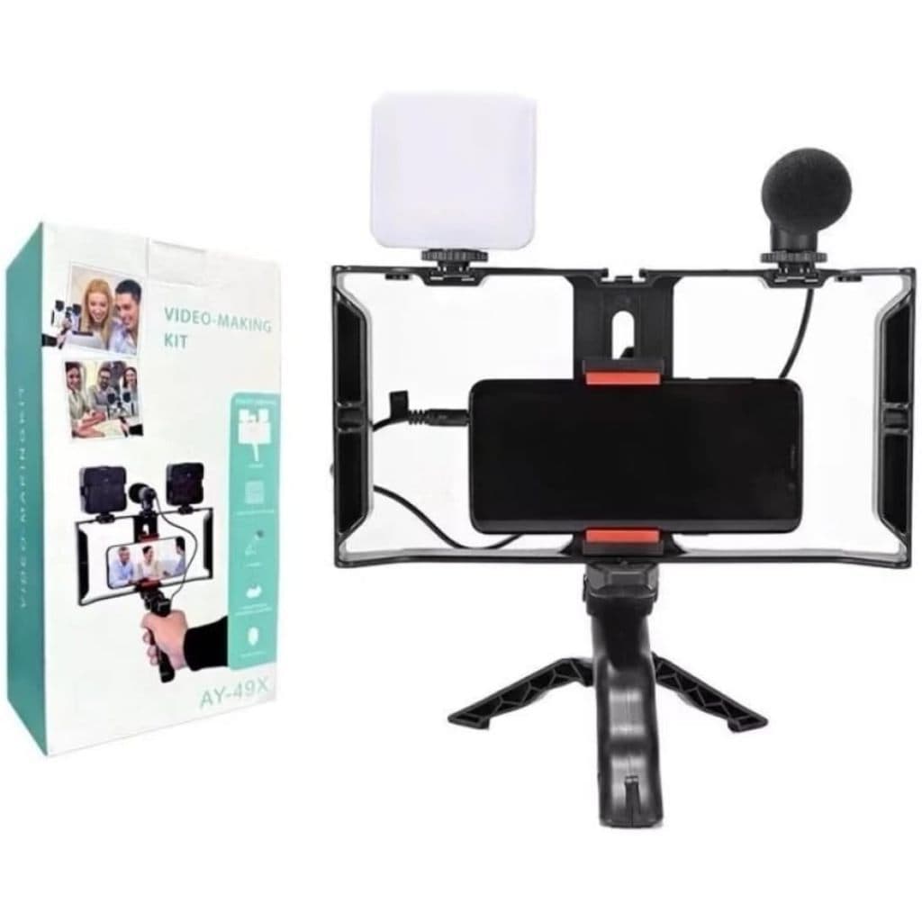 Suporte Estabilizador Vídeo Gaiola Coelho Tripé Universal Com LED