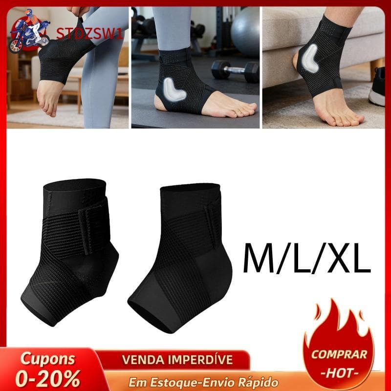 [stdzsw1] Tornozelo Esportivo Respirável De Compressão Dupla Manga De Suporte Para Pés Futebol , Basquete , Vôlei , Fitn