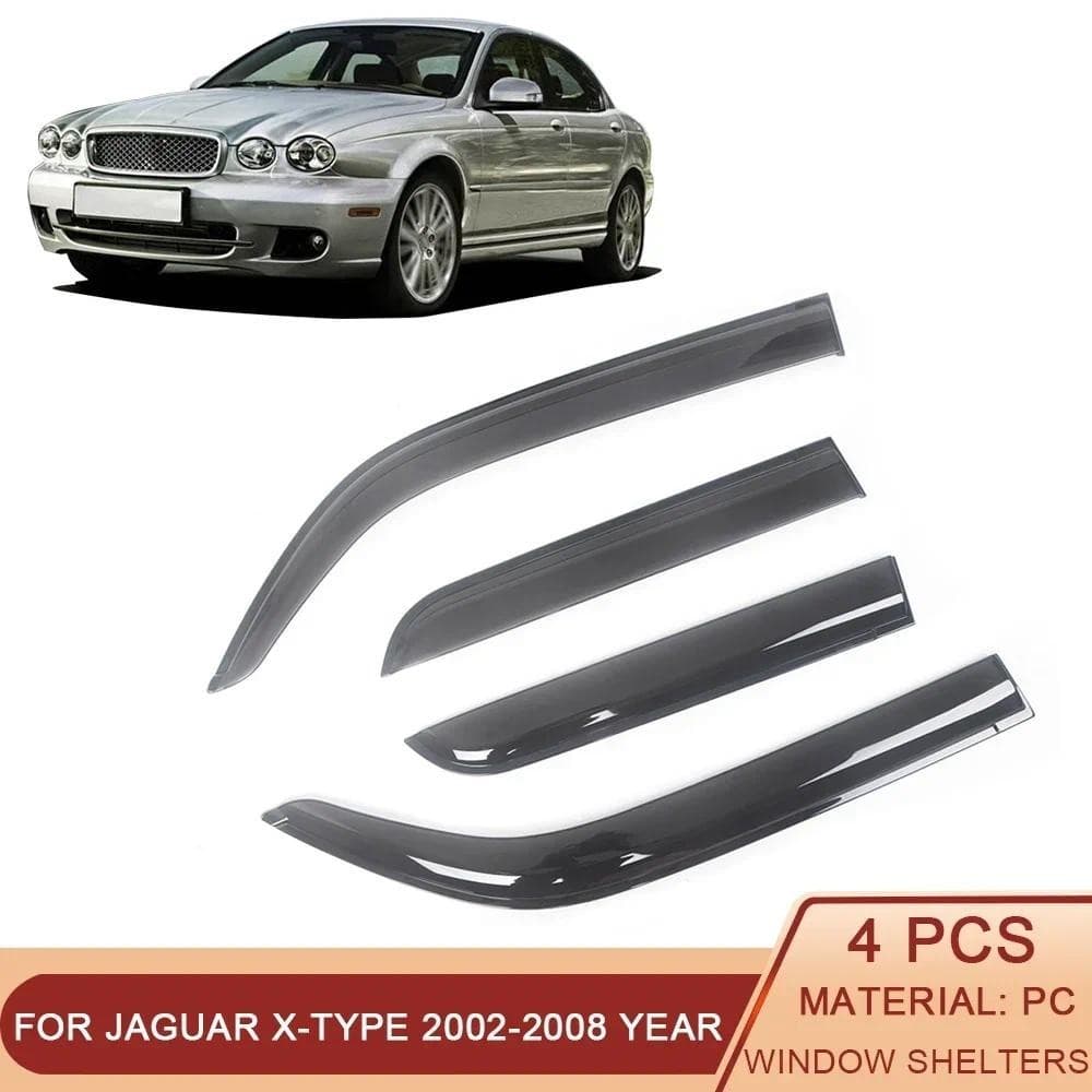 Para Jaguar X-TYPE 2002-2008 Auto Janela Lateral Defletores De Vento Viseiras Preto Guarda Chuva Viseira Da Porta Ventil