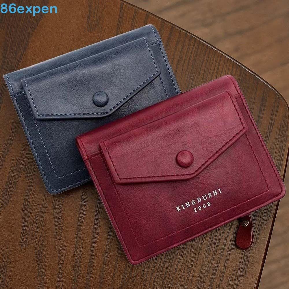 EXPEN1 Carteira Dobrável Masculina , Bolsa Portátil Para Cartão De Cor Sólida Com Vários Cartões Curta De PVC De Água An