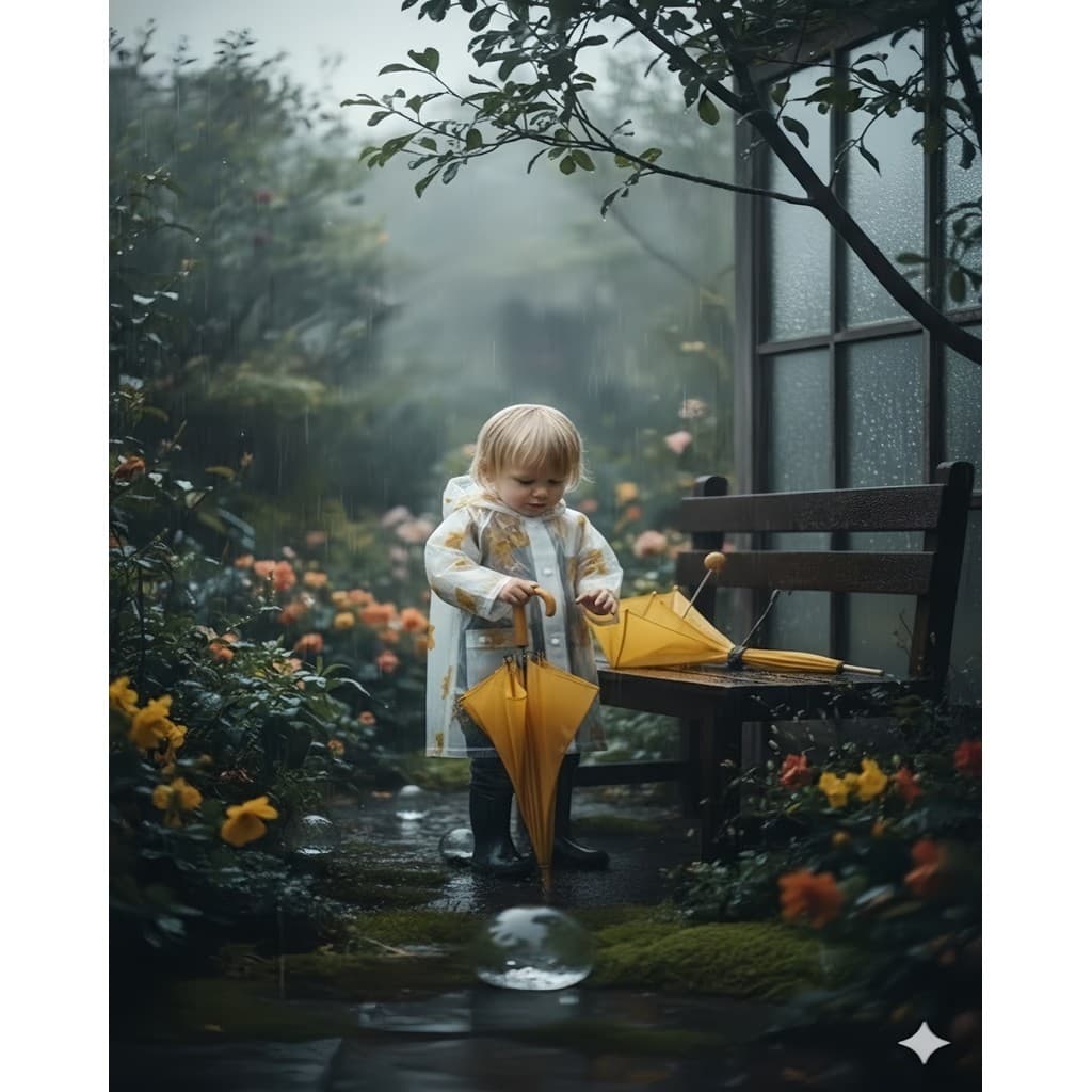 Capa de Chuva Infantil EVA Impermeável Com Capuz e Manga Cumprida 84x54cm Unissex - Bingo