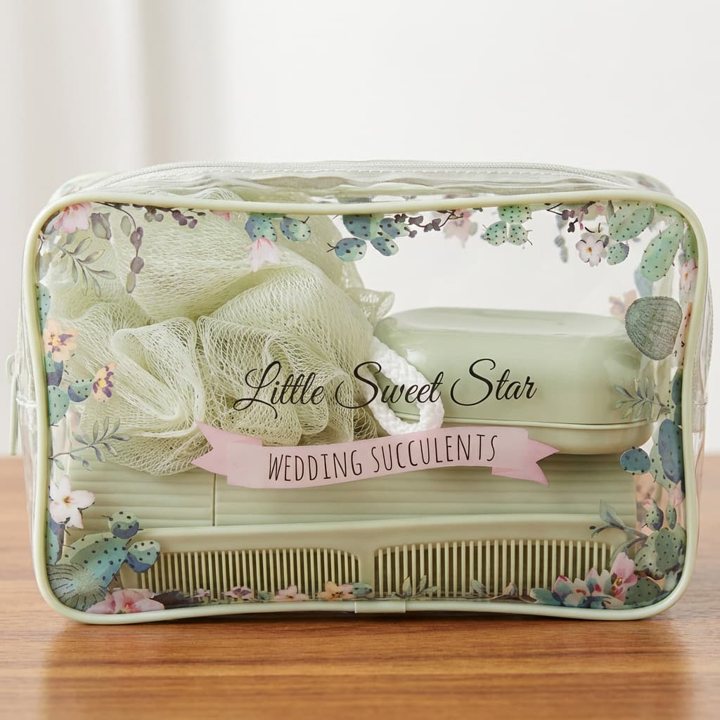 Kit Viagem 5 Peças Higiene Pessoal Necessaire Esponja Porta Escova de Dentes Saboneteira Pente