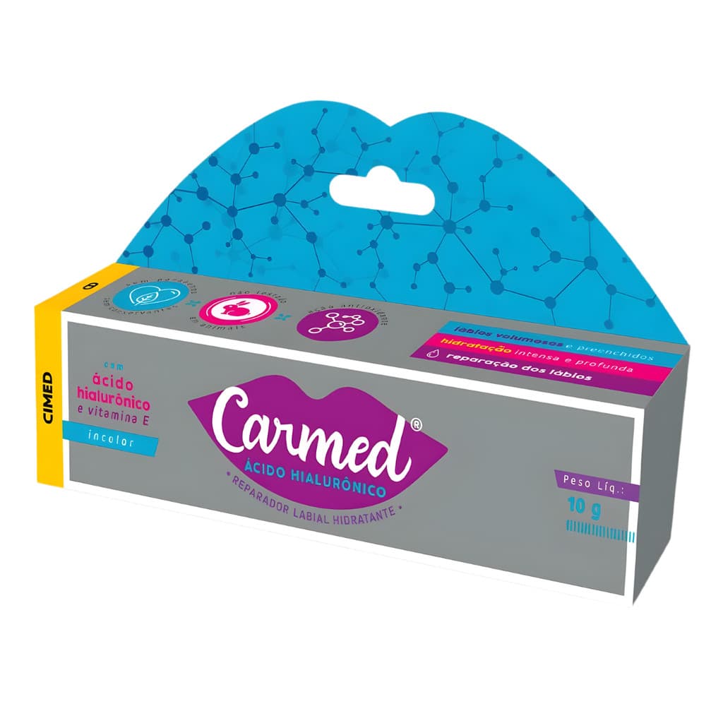 Carmed Hidratante Labial Ácido Hialurônico - Edição Ilimitada, Bisnaga 10g, Sem aroma