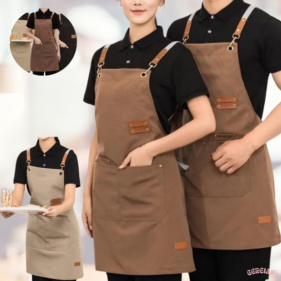 Avental Cozinha Unissex Profissional Dois Bolsos Frontal Ajustável Alto Qualidade