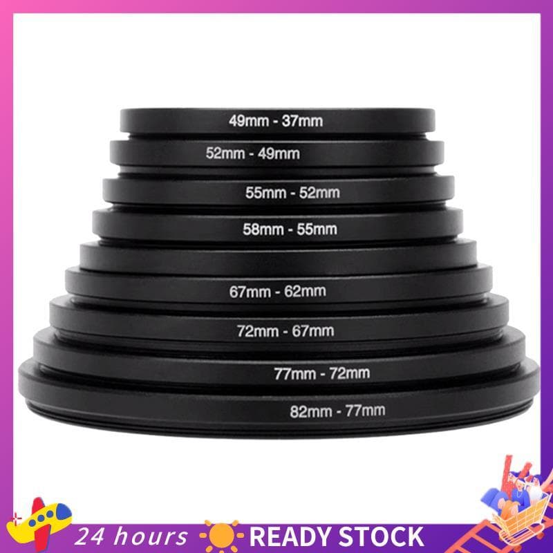 Conjunto De Anéis Adaptadores De Metal Para Filtro De Lente 82-37mm Aplicáveis A Várias Câmeras
