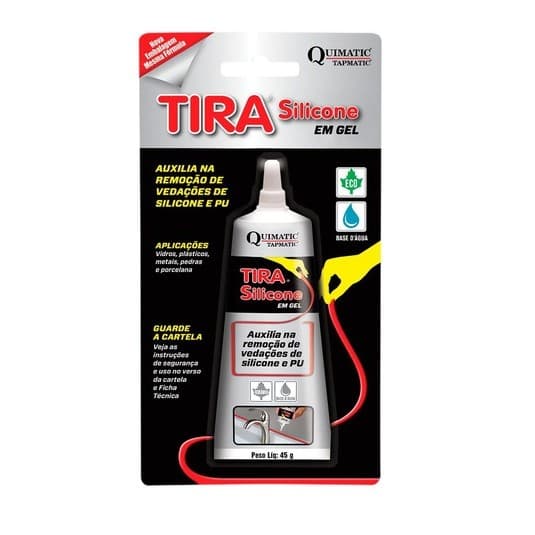 Tira Silicone Gel Remove Pu E Silicone 45 G Vidros, Plasticos, Metais, Pedras E Porcelana Quimatic Tapmatic