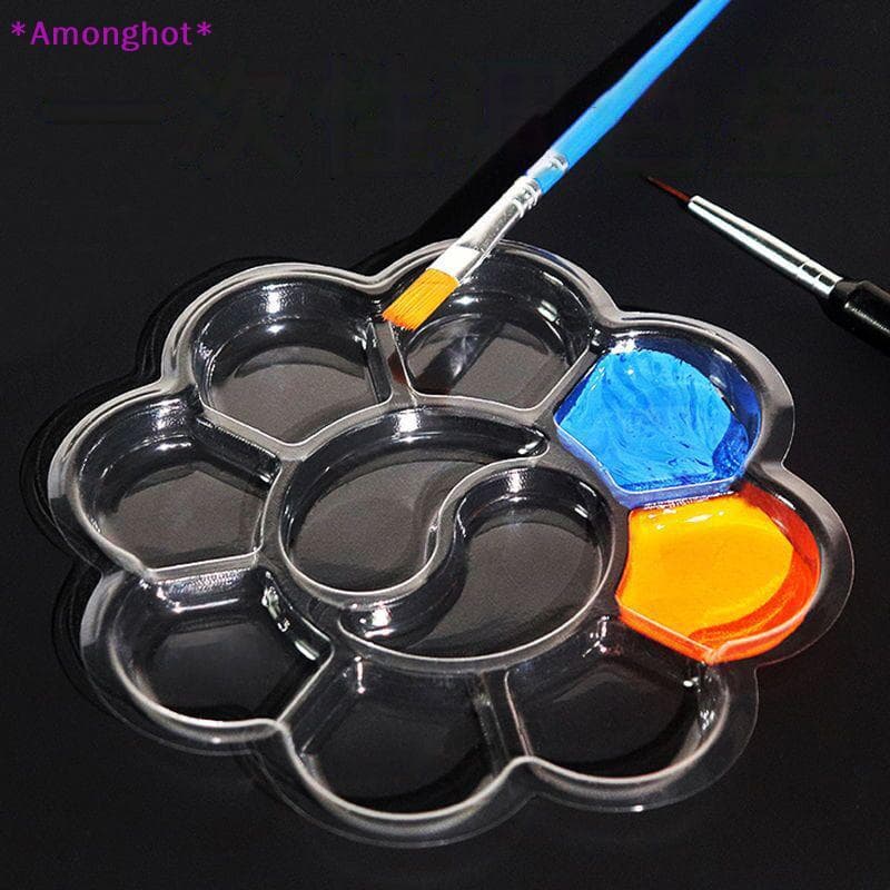 Entrehot > Paleta De Pintura A Óleo Descartável De Guache , 20 Peças , Formato De Flor De Ameixa , Arte Lavável Em Aquar