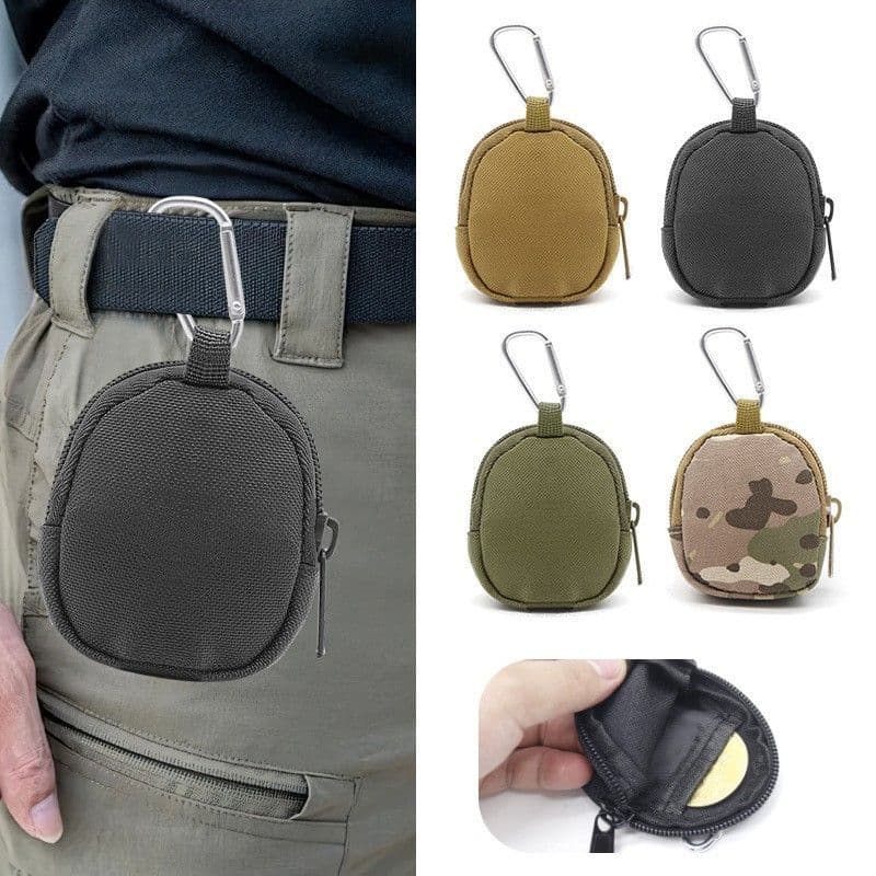 Comércio exterior venda quente ao ar livre tático triângulo fivela caso chave cintura pendurado moeda bolsa u disco u es