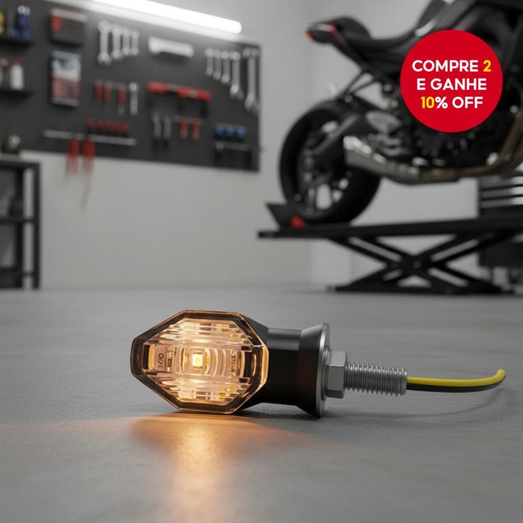  SEAMETAL 2 Peças Mini Lâmpada de Seta para Moto Esportiva Universal 12V LED Âmbar Pisca para Motos Acessórios