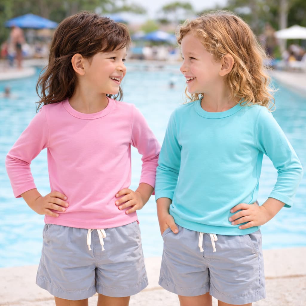 Kit 2 Camisetas 2 a 14 Anos UV50+ Infantil Menina Térmica Proteção Solar