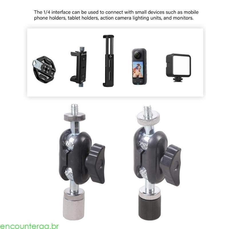Encountera Adaptador Cabeça Extensão Portátil 1 4 Fêmea Para Equipamento Fotográfico