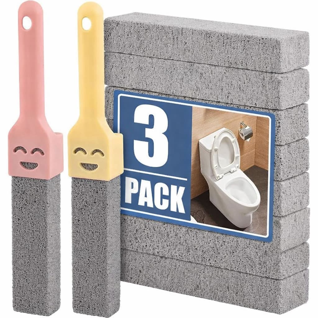 KIT 1/2/3 Escova de Vaso Sanitário de Pedra Pomes de Alta Resistência com Cabo Ferramenta de Limpeza de Força Industrial