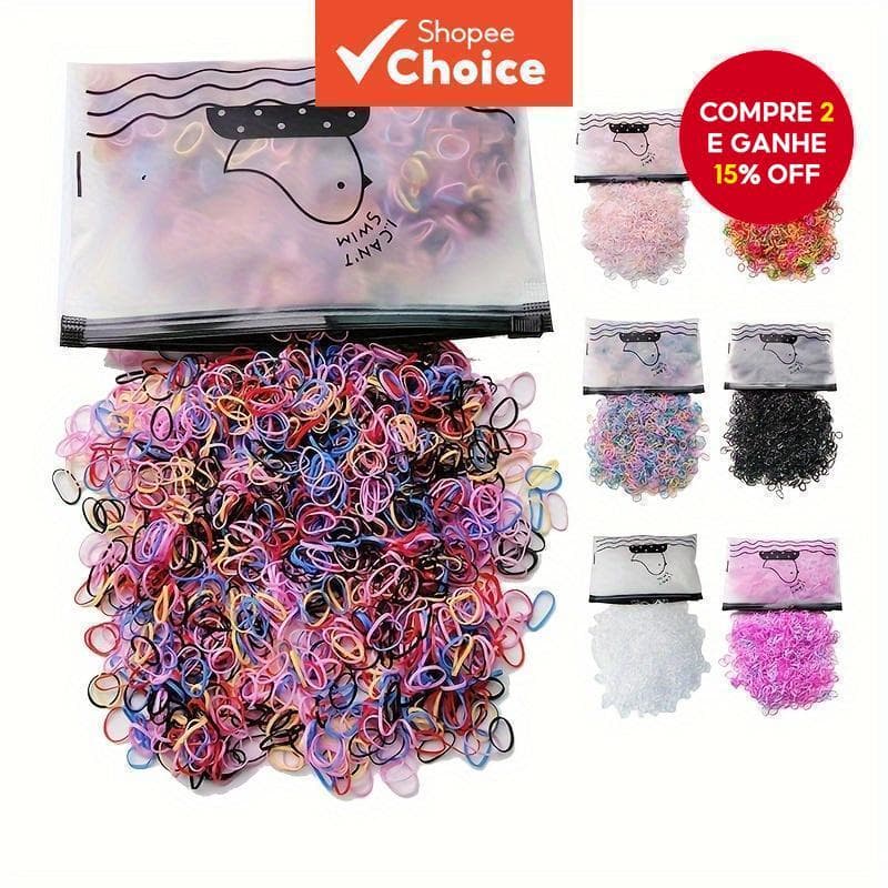 Laços De Cabelo Infantis 1000 Peças Em Formato De Pássaro Colorido Antiderrapante Suave Sem Danos Faixa