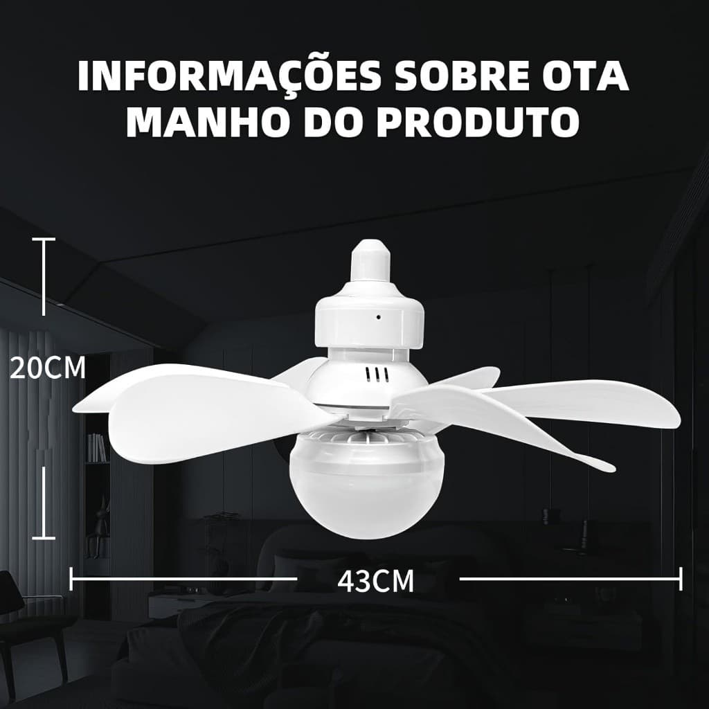 Lâmpada Ventilador 6 Pás 60w/80w De Teto,110V/220V Bivolt E27 Com Controle Luz Ajustável Silencioso