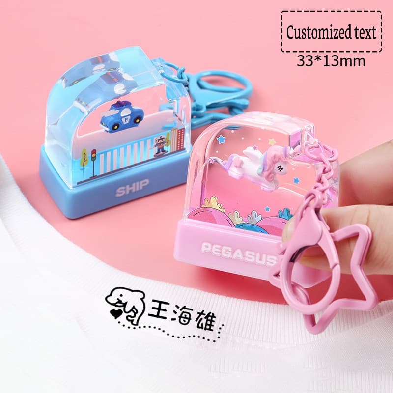 Carimbo De Nome De Chaveiro Personalizado | Chop Com Design Flutuante Infantil Fofo Presente De Natal