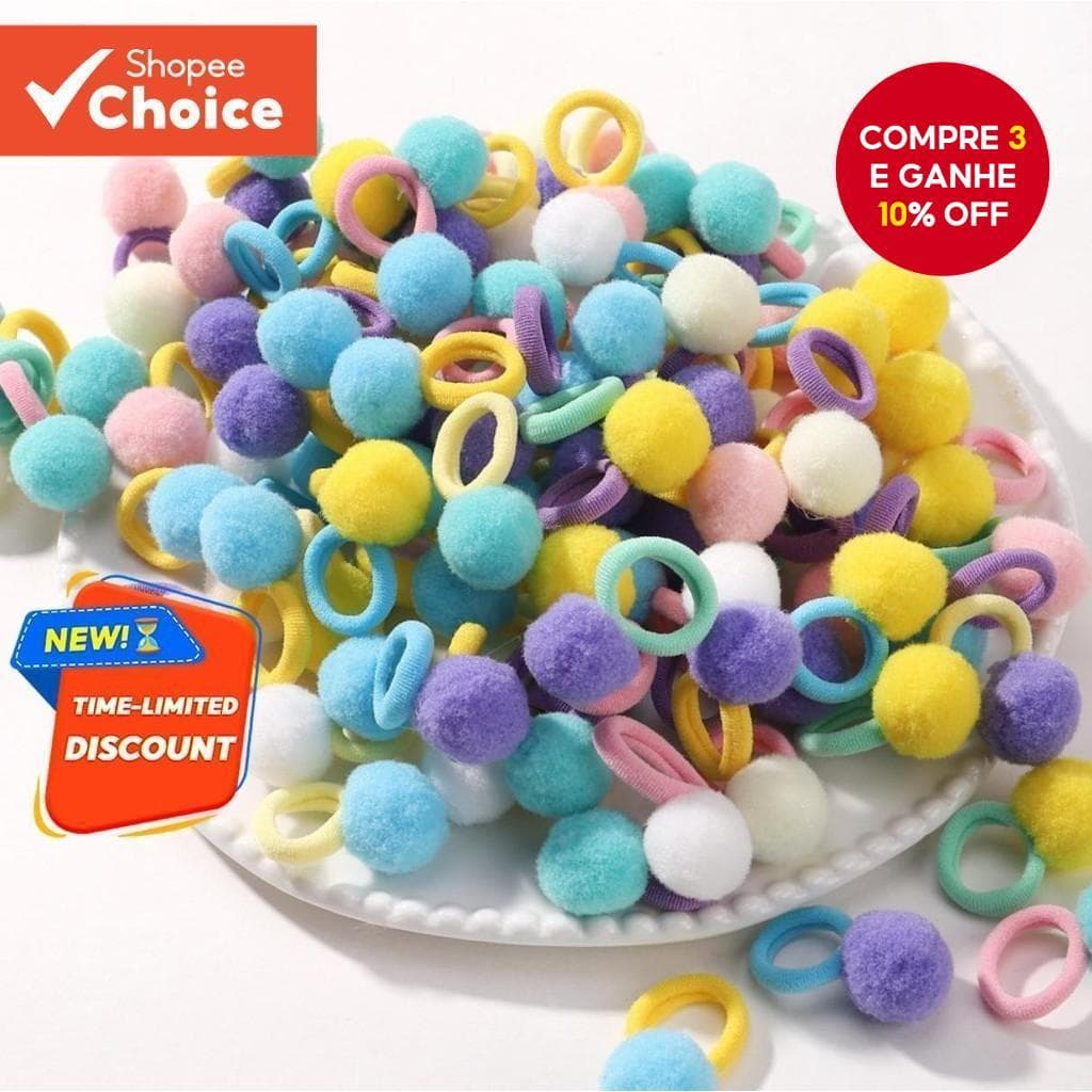 Crianças Faixas De Cabelo Elásticas Meninas Bola De Pelúcia Faixa De Borracha Para Doces Scrunchie Laços Clipe Acessório
