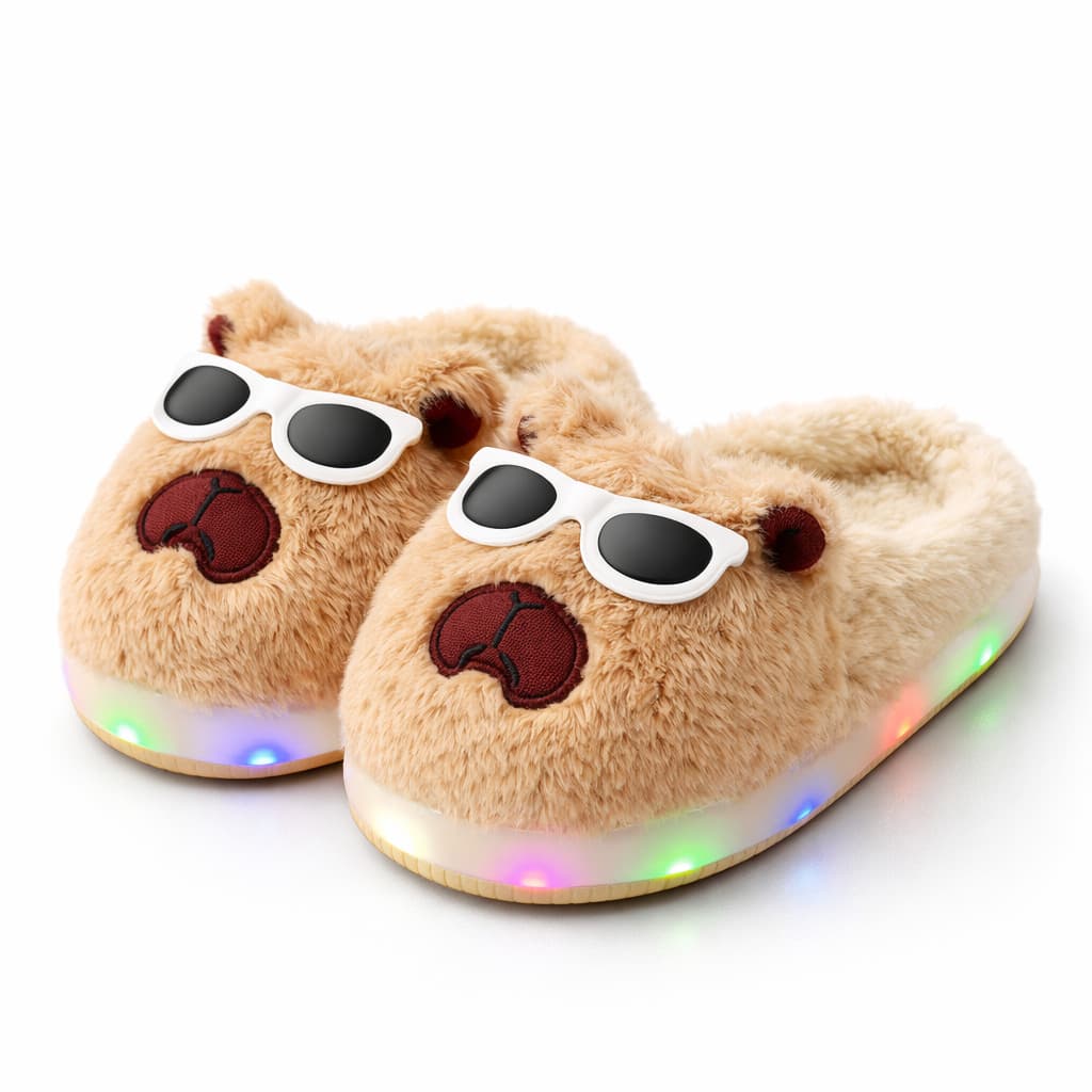 Pantufa Infantil Capivara LED Chinelo Antiderrapante Premium SF-35