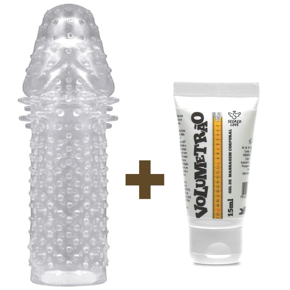 KIT Capa Peniana + Gel Volumetrão Lubrificante Intimo Masculino SEX SHOP Produtos Eróticos