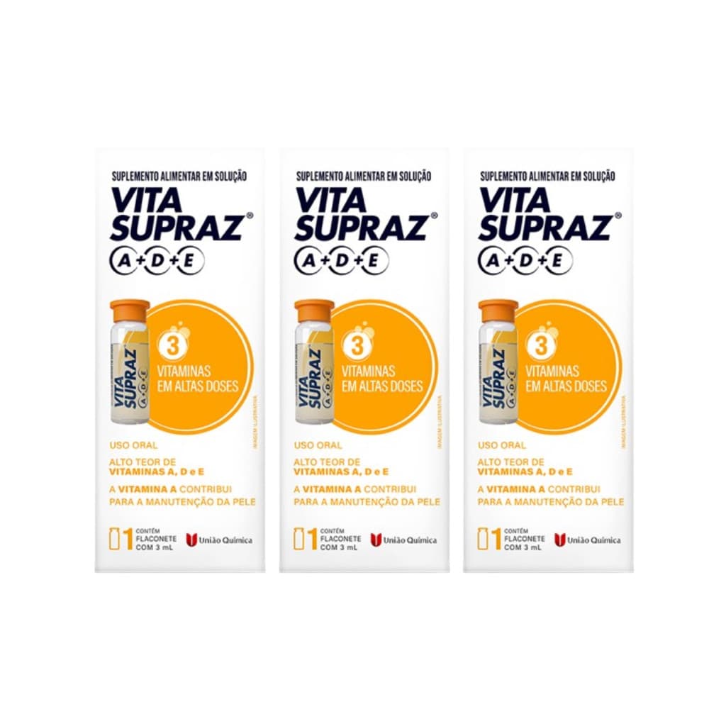 Kit 3 Vita Supraz A D E Flaconetes 3ml