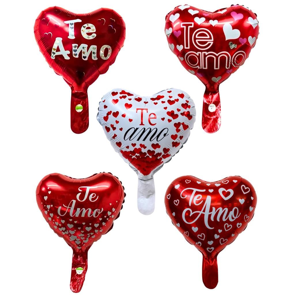 Balão Metalizado Coração Te amo com corações 10 polegadas festas decoração enfeite dia das mães
