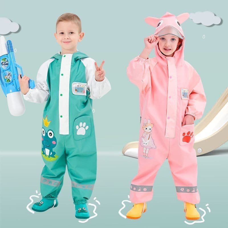 Capa de chuva infantil, macacão para menino, menina, criança, estudante, jardim de infância, bebê, impermeável de corpo 