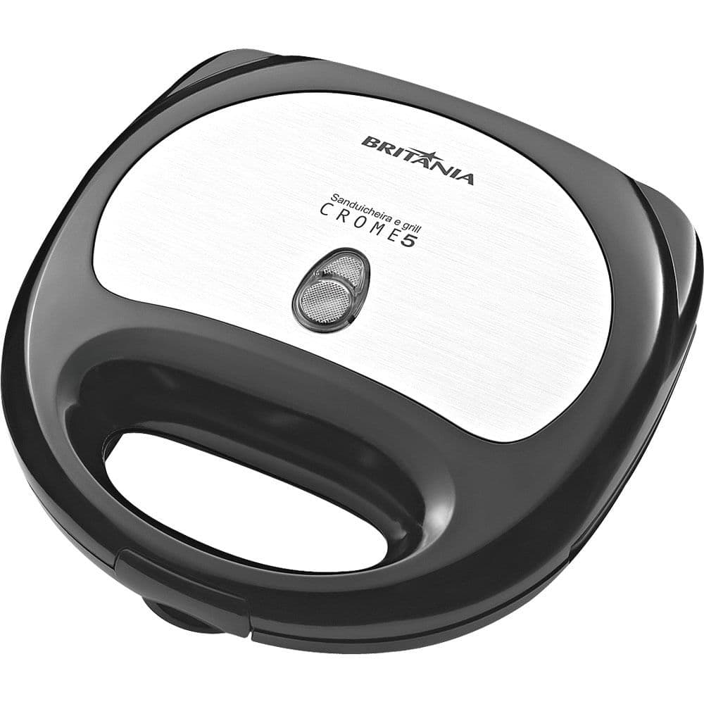 Sanduicheira Grill Britânia Crome 5 Preta/Prata 220V