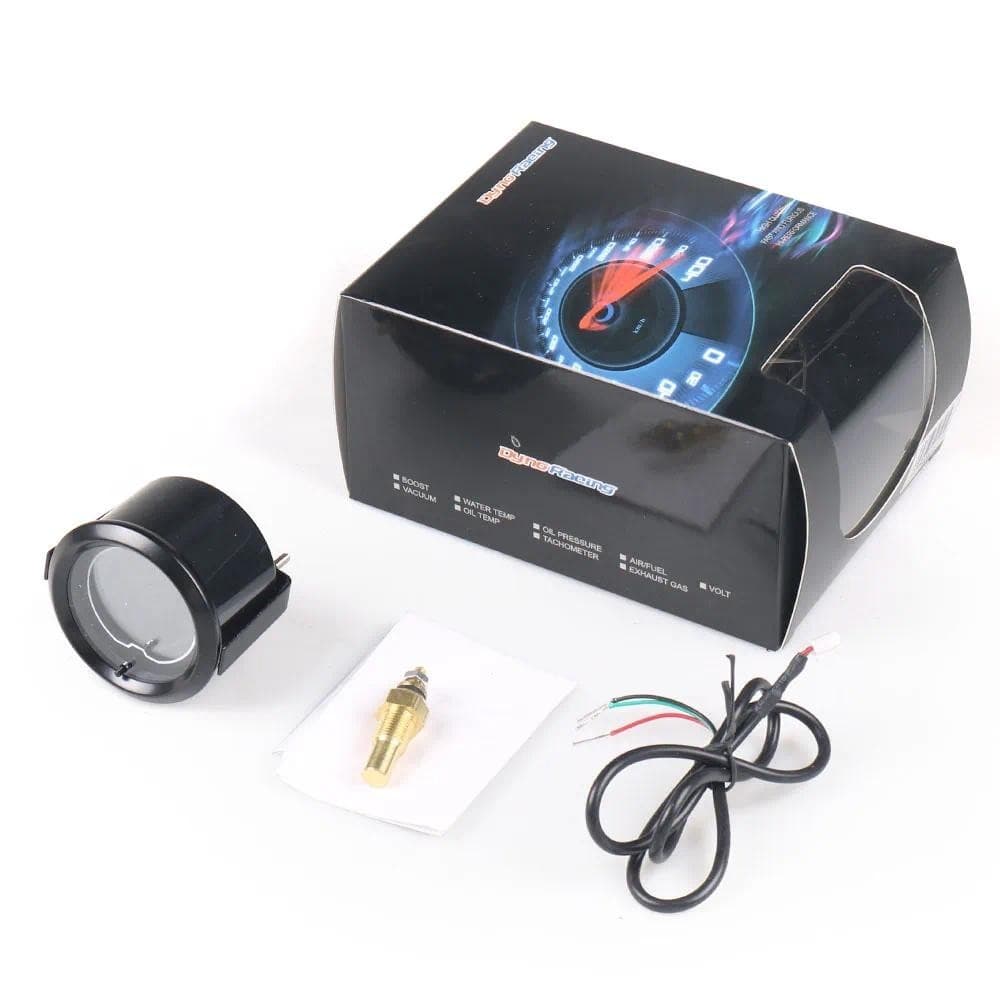 Auto 2 " 52mm 7 Cores LED Fumaça Rosto Medidor De Temperatura Da Água Com Sensor display Digital Carro Peças Automotivas