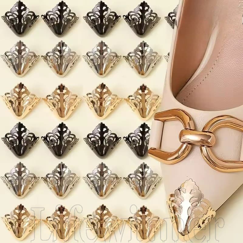 Protetores De Ponta De Calcanhar De Ferro Para Salto Alto , Dedo De Sapato De Metal Duráveis , Cores Douradas/Prateadas/