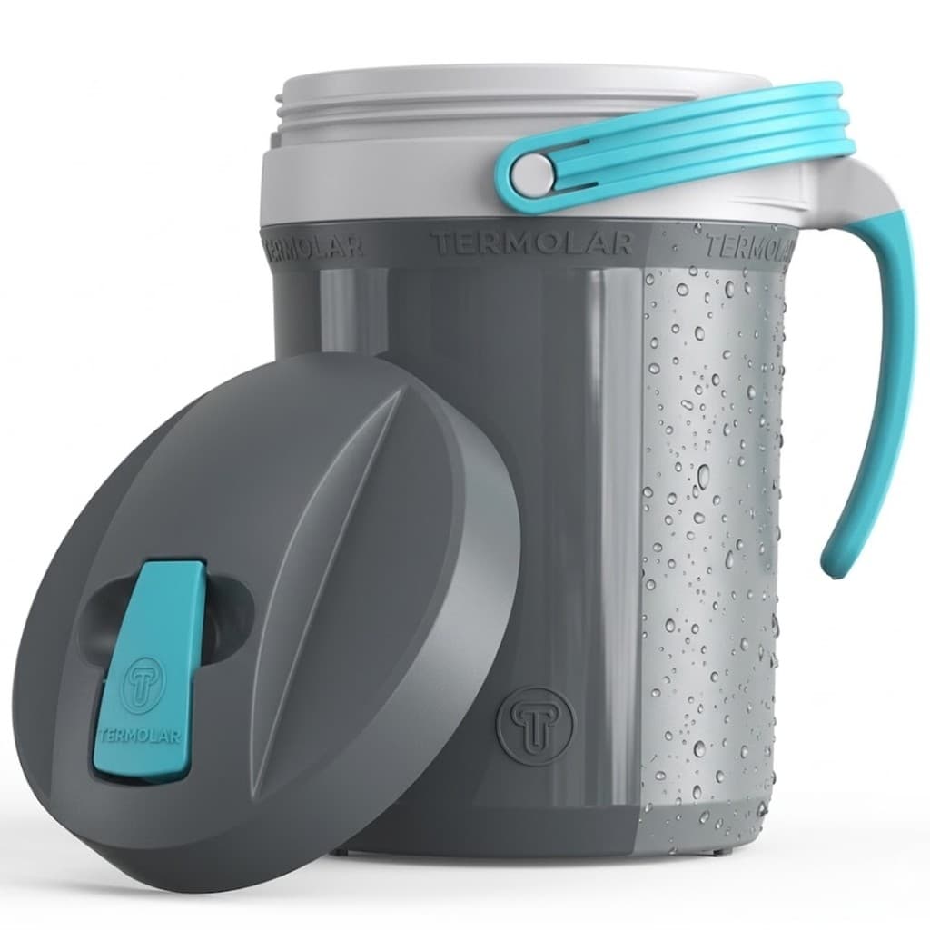 Jarra Térmica 2.5 Litros Cinza Plus Verde Litoral Fliptop Termolar