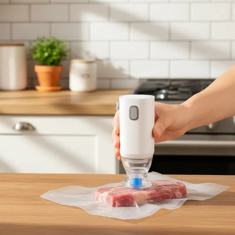 Bomba Vácuo Elétrica Recarregável Seladora Alimentos Roupas Portátil Ajustável Oferta