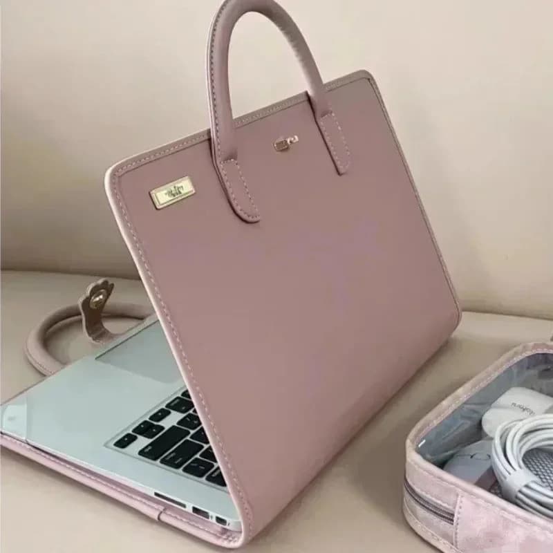 13-16 Polegada Moda PU Portátil Manga Rosa Com Alça Caso Protetor Respirável Saco Do Para Xiaomi Huawei Notebook Bolsa