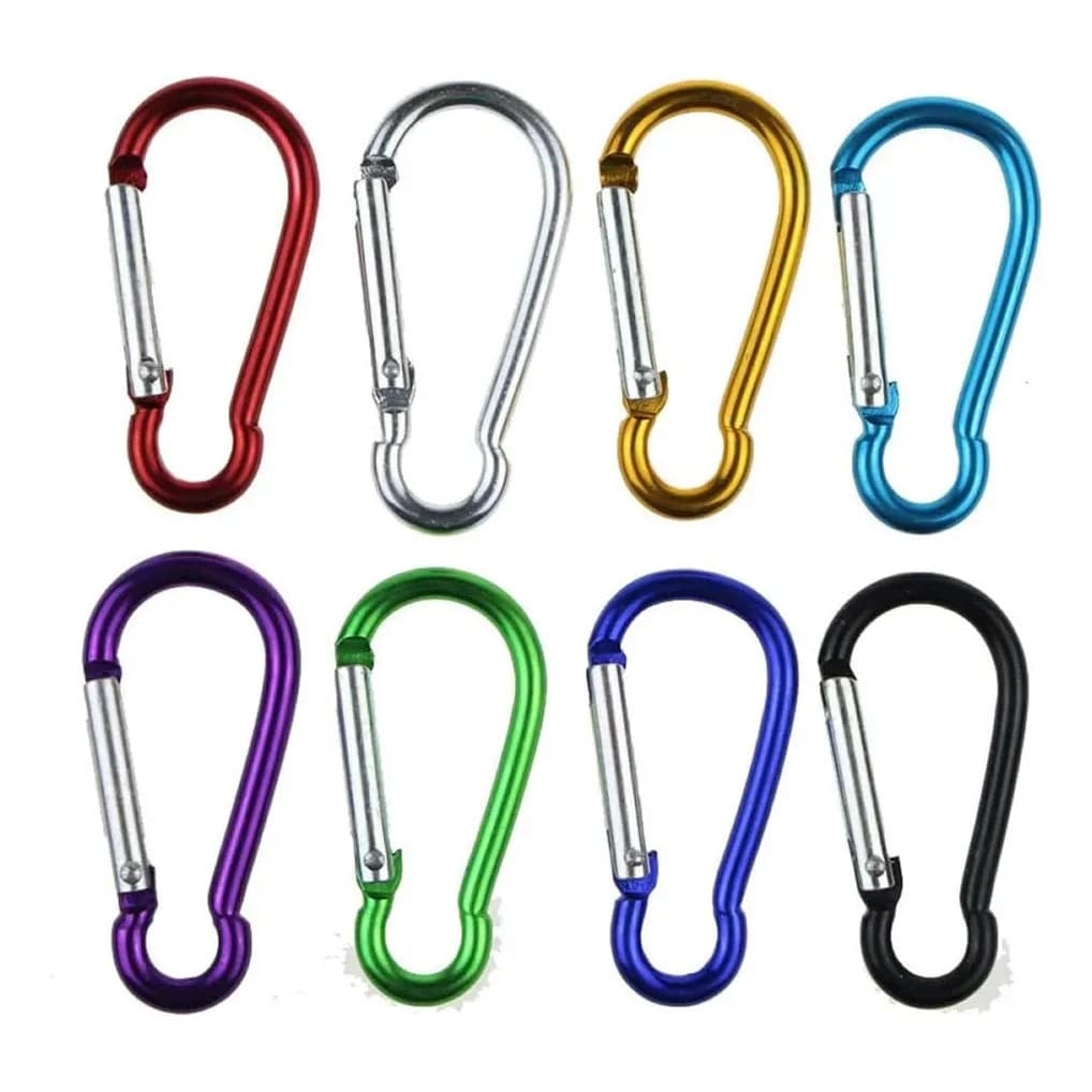 Kit 12 Chaveiros Mosquetão De Metal Cores Sortidas