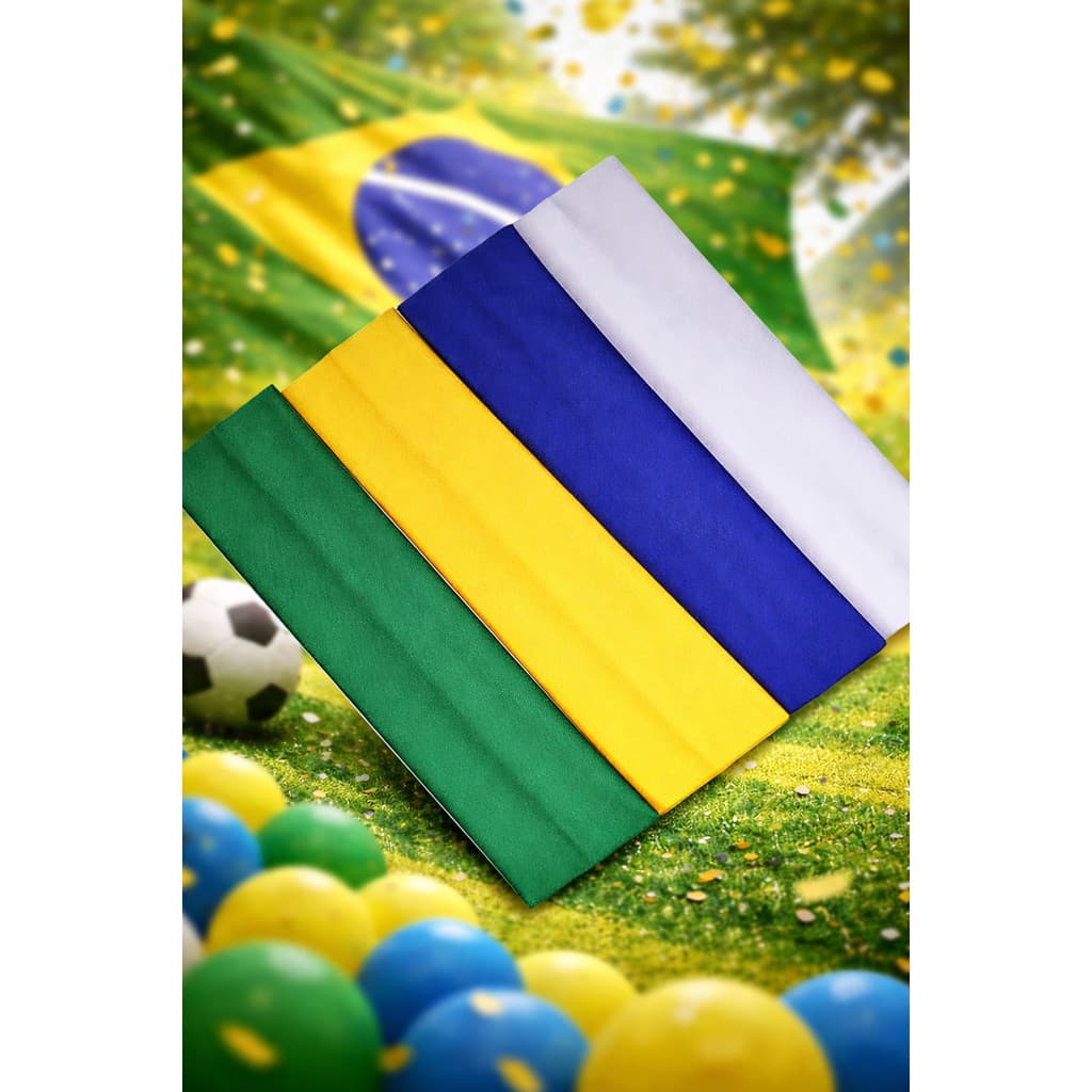 Kit 4 Faixas de Cabelo Brasil copa do Mundo Unissex 🇧🇷 –Praia, Festas, Academia e Jogos | Não Escorrega | ENVIO RÁPIDO
