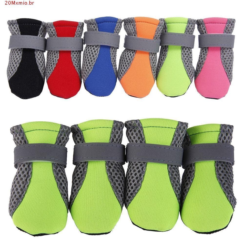 MXMIOB Sapatos Para Cães Seguros Pequenos E Grandes , Malha Protetora Com Listras Reflexivas , Botas De Chuva Animais De