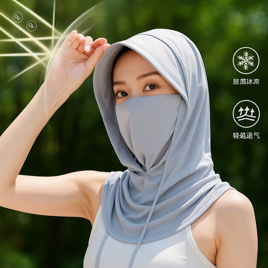 Máscara de Seda 45x40cm UV Protetor Bandana Todas Estações Do Ano Unissex Blindagem Facial DKL